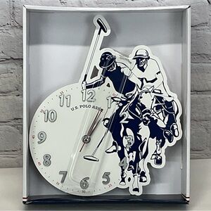 U.S. Polo Assn. Wall Clock Quartz Movement Analog Display Sports Players Decor